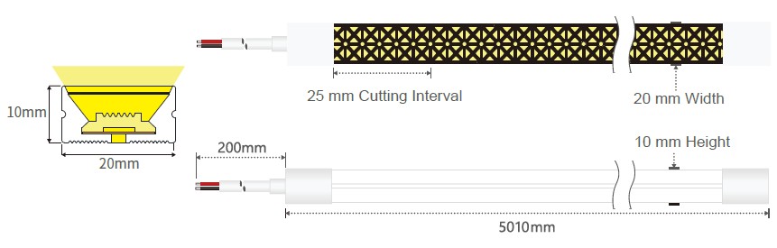 2010 Top-Emitting LED Neon Flex with Honeycomb Louver – 24V, IP66 2010 Top-Emitting LED Neon Flex with Honeycomb Louver – 24V, IP66