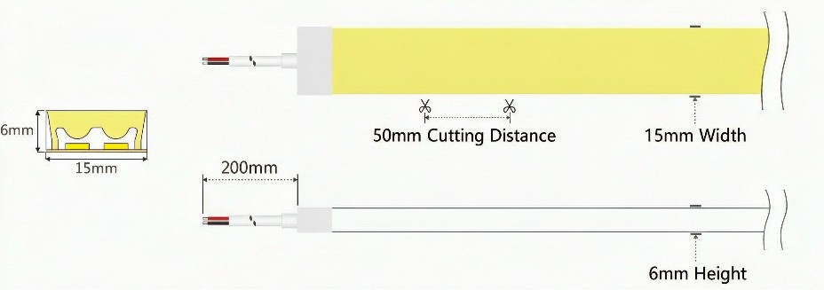 15 wide flat non waterproof SOB-1506