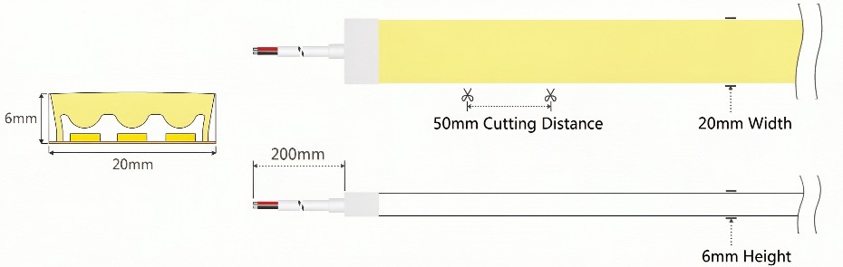 20 wide flat non waterproof SOB-2006