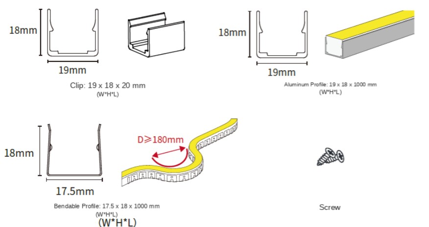1616 sliding groove side illumination