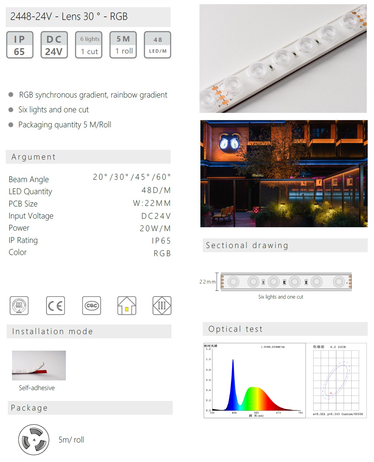 2448-24V - Lens 30 ° - RGB 2448-24V - Lens 30 ° - RGB